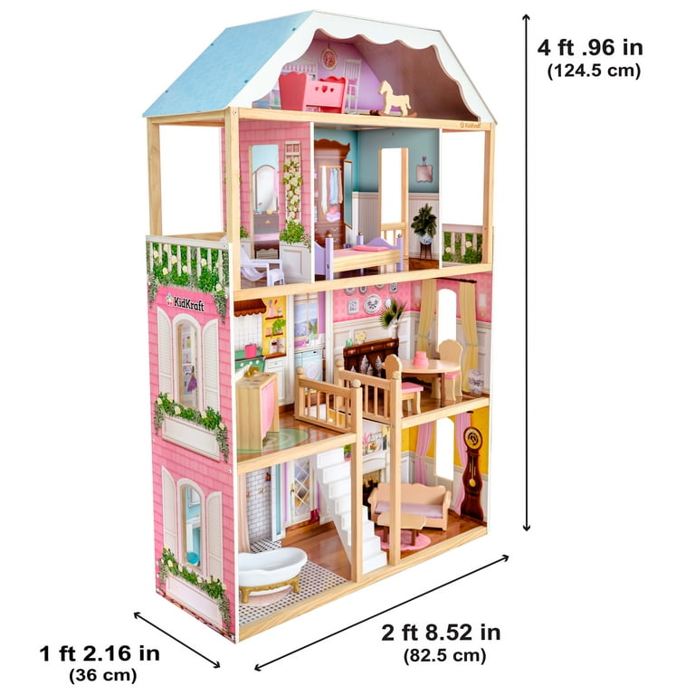 KidKraft Charlotte Classic Wooden Dollhouse with 14 Accessories