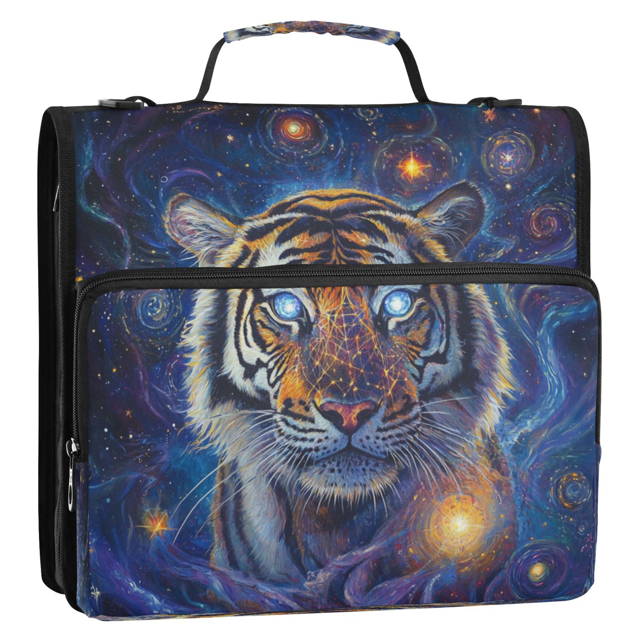 YAZAOO Zipper Binder trapper keeper Documents Organized Design Celestial Guardian Printed
