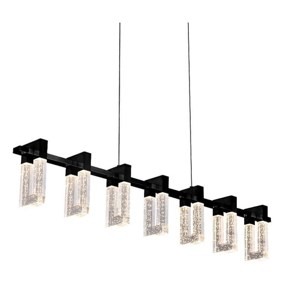 Sorrento 40" ETL Certified Integrated LED Linear Aluminum Chandelier in Black