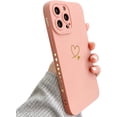 thumbnail image 6 of for iPhone 11 Pro Max Case 6.5"(2019), Cute Bling Side&Back Plated Love Heart with Anti-Fall Lens Cameras Cover Protection Soft Shockproof Anti-Fingerprint Anti-Dust Phone Cases - Brown, 6 of 9