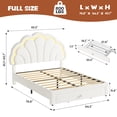 thumbnail image 2 of Full Upholstered LED Bed Frame - with Storage Headboard & Storage Drawer, Berber Fleece Princess Platform Bed for Kids, Wood Support, No Box Spring Needed, Easy Assembly, Beige, 2 of 7