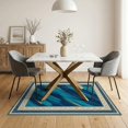 thumbnail image 3 of ODIKA 5'x7' Washable Area Rug That Brushstroke Geometric Border Couch Grey Large Beige Abstract Refined for Dining Room, Under Table, Home Office, Non-Slip Chair-Friendly, 3 of 7
