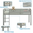 thumbnail image 6 of Costway Twin Low Loft Bunk Junior Bed Bedroom Wooden Guard Rail Ladder Grey, 6 of 11