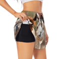 thumbnail image 1 of Balery Cute Alpaca in Daze Pantalones cortos deportivos para mujer con forro y dos bolsillos, elásticos, para entrenamiento, gimnasio, yoga-Small, 1 of 7