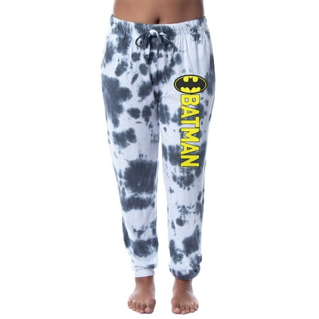 DC Comics Womens Batman Granite Tie Dye Bat Logo Sleep Jogger Pajama Pants