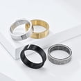 thumbnail image 4 of PAMTIER Unisex 6mm Simple Personality Hip Hop Dome Brushed Matte Stainless Steel Biker Ring Statement Band Comfort Fit Ancient Silver Size 9, 4 of 5