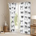 thumbnail image 3 of jejeloiu Kawaii Bow Ribbon Blackout Curtains Set of 2 (52x84 Each),Gray Cute Bowtie Window Curtains For Girls Teens, 3 of 6