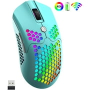 Wireless Gaming Mouse,Two Modes Wireless/Wired RGB Gaming Mouse with Ultralight Honeycomb Shell,Pixart 3325 12000