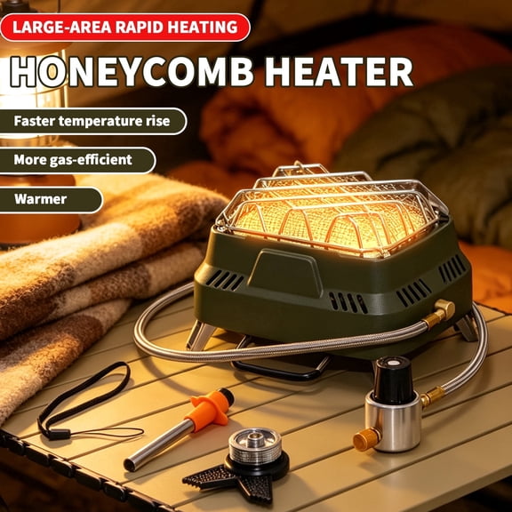 Arcticwind Portable Infrared Camping Gas Heater, Honeycomb Rapid Heating Stove, Multi-function Outdoor Small Heater for Winter Camping, Heating and Tea Making