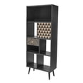 thumbnail image 1 of Librero Top Living Moderno con Estantes Cajón y Puerta Negro con Detalles Café, 1 of 8