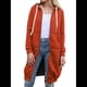 thumbnail image 2 of Sudadera con Capucha y Cremallera para Mujer, Chaqueta Informal de Larga para Otoño, Chaquetas Largas de Otoño con Bolsillos, Túnica Naranja M, 2 of 9