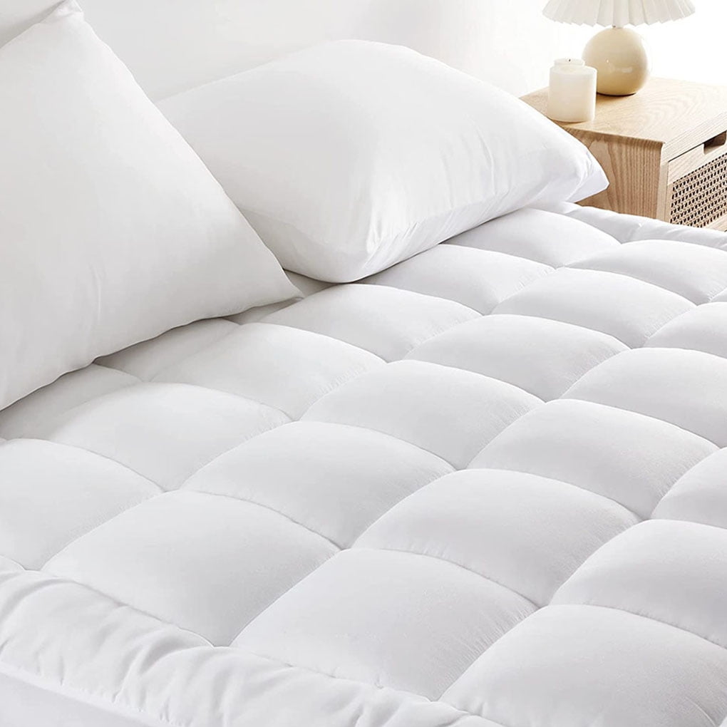 Details about   Gray Extra Thick Cooling Mattress Topper Cotton Plush Down Alternative Fill Pad 