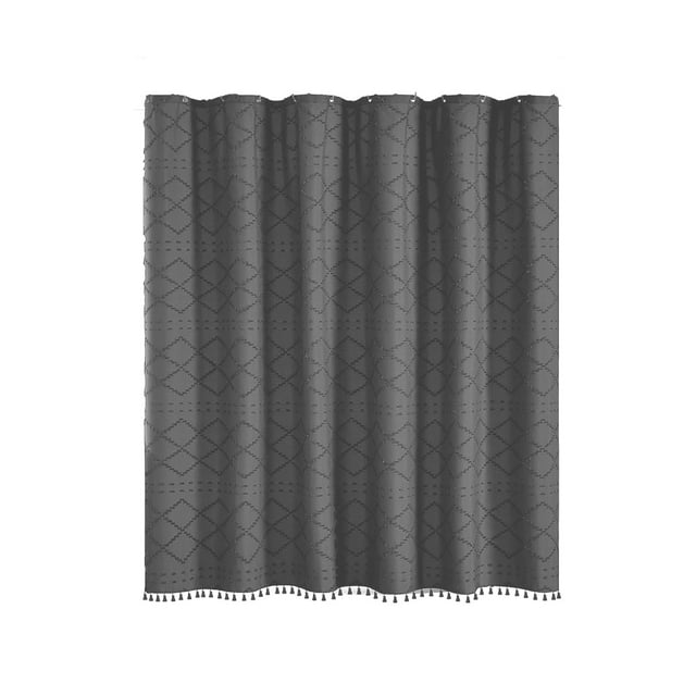 Ohufall Ensemble de Rideau de Douche Imperméable Couleur Unie Épaissie Fleur Bohème
