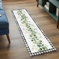 thumbnail image 3 of Runner Rug 2 x 6 Ft, Green Eucalyptus Leaves Washable Non-Slip Floor Mat for Kitchen Hallway/Entryway, Modern Art Farmhouse Plaid Long Kitchen Runner Area Rugs for Living Room, Low-Profile, 3 of 8