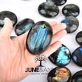thumbnail image 3 of June&Ann Natural Labradorite Palm Stones Healing Gemstone Therapy Worry Crystal Stones for Meditation Chakra Balancing Collection, Irregular Shape, 3 of 5