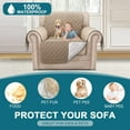 thumbnail image 2 of Recliner Chair Covers, 100% Waterproof Sofa Covers Chair Cover Slipcover Couch Protector Triple Non-Slip Sofa Slipcover for 1 Cushion Furniture Protector for Pets, Kids, Dog (23", Khaki), 2 of 6