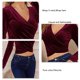 thumbnail image 2 of Camisa Con Dobladillo Cruzado, Blusas De Color Puro Suave A La Moda Pleuche Slim Fit Para Mujer Para Fiesta De Navidad ANGGREK Otros, 2 of 5