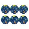 thumbnail image 2 of Bingfone Vintage Dinosaur In Space Leather Drinks Coasters With Set Of 6,Suitable For Home Kitchen,Coffee Cup Coasters Home Gift, 2 of 9