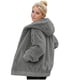 thumbnail image 3 of TaTaai Plush Lined Hooded Coat for Women， Winter Warm Fleece Jacket with Long Sleeves， Cozy Loose Fit Outerwear for Holiday Season Gift, 3 of 9