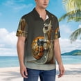 thumbnail image 3 of Honeii Surreal Weightlifting Snail Print Men’s Hawaiian Shirt,Classic Button-Down Short Sleeve Shirt, for Beach, Vacation, and Outdoor Activities,Small, 3 of 7