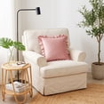 thumbnail image 6 of Yatlte Velvet Ruffle Throw Pillow Covers Couch, Decorative Pillowcases with Ruffles 18x18 Inch Solid Color Shabby Chic Farmhouse Cushion Cover for Living Room Sofa Bed, 6 of 6