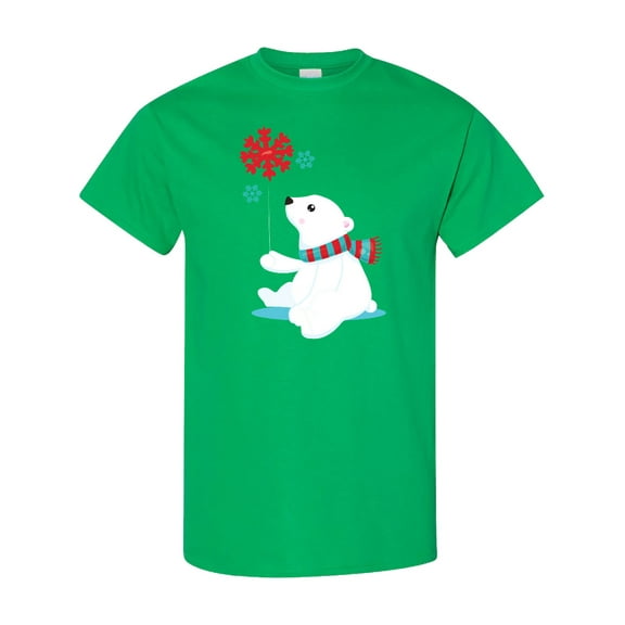 Inktastic Polar Bear, Bear with Scarf, Cute Bear, Snowflakes T-Shirt