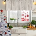 thumbnail image 5 of 2 Pack Farmhouse Vintage Valances for Windows Bedroom Living Room Window Treatments, Summer Country Retro Wooden Grain Rod Pocket Valance Drapes Short Kitchen Curtains Over Sink 42"x18", 5 of 8
