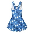 thumbnail image 5 of COEQINE Girls Swim Dress Fashion One Piece with Flowy Skirt & Built-in Brief, Classic Tank Style U-Neck and Wide Straps Swimsuit, for Beach & Pool, Sizes 8-9, Bule Paw Bone Heart Print, 5 of 8