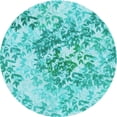 thumbnail image 1 of Ahgly Company Indoor Round Patterned Turquoise Green Area Rugs, 4' Round, 1 of 6