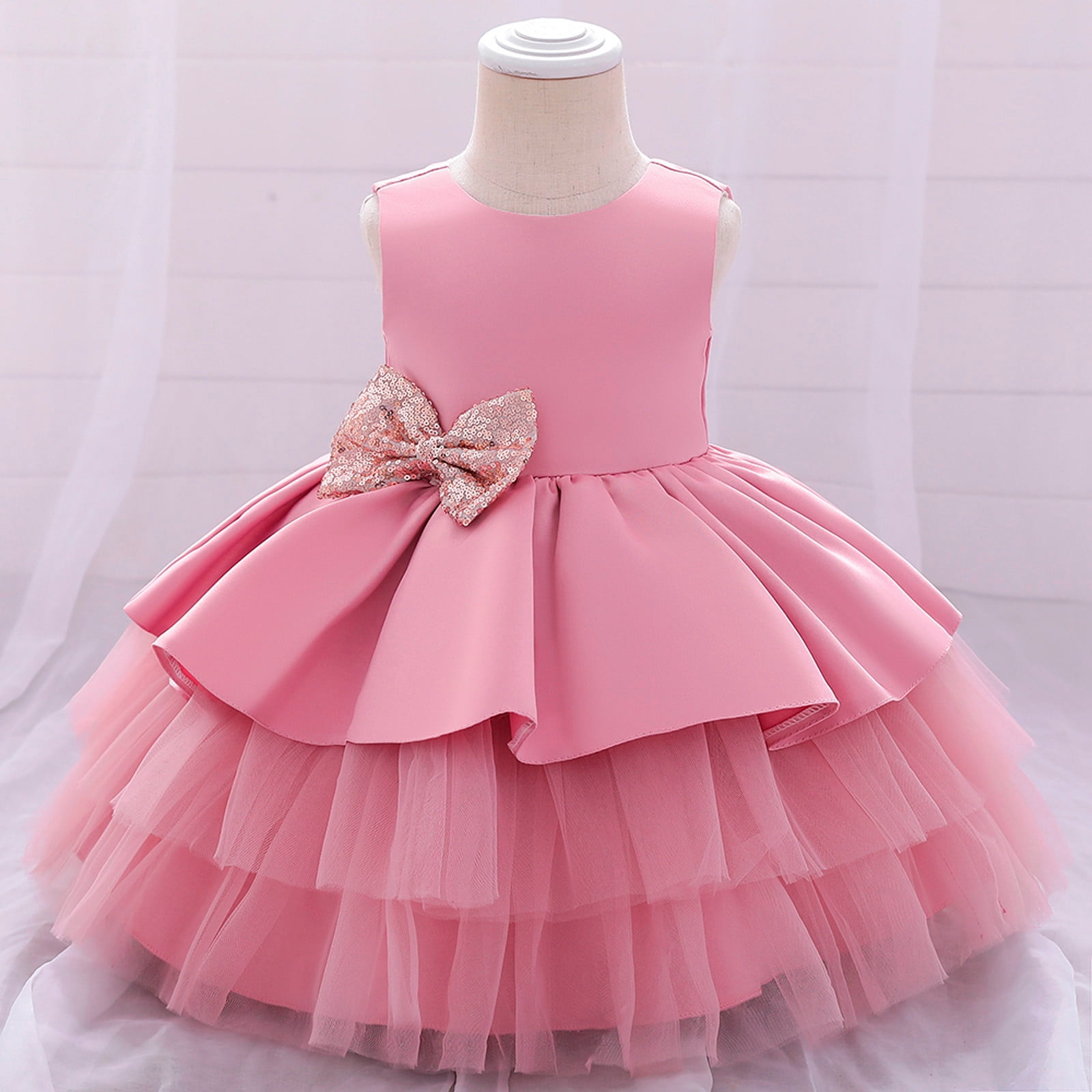 Baby Girl's Party Wear Ball Gown Sleeveless Bow Princess Dress, Age Group:  6 Months To 3 Years, Size: 70-100 at Rs 990 in Mumbai