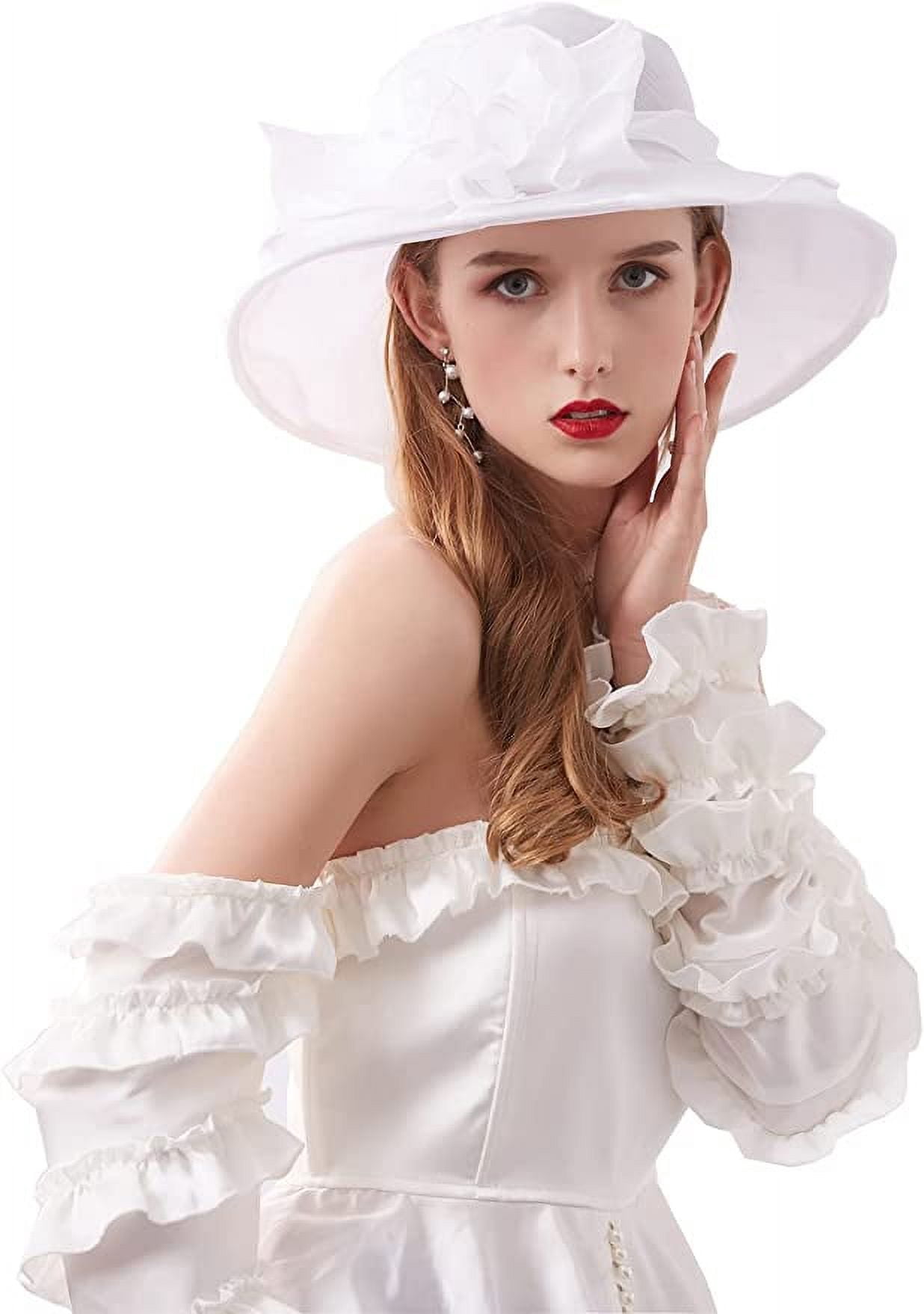 6553 Church Tea Party Dress Derby Hats For Women Formal Bowler Hat Wide Church Tea Party Dress Derby Hats For Women Formal Bowler  main image 2