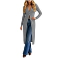 thumbnail image 5 of Womens Swimwear Swimsuit Cover Ups for Women Beach Swimwear Casual Solid Button Long Shawl Jacket Cardigan V-neck Dress, 5 of 6