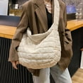 thumbnail image 4 of TELOLY Puffy Tote Bag,Suitable for Long-Term Wear Quilted Tote Bag for Women,Crossbody Style Puffer Tote Bag,Coffee, 4 of 5