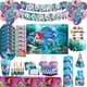 thumbnail image 2 of Decoración de fiesta de La Sirenita de Disney, vajilla desechable para cumpleaños, platos de papel, vasos, manteles, globos, baby shower, 2 of 5
