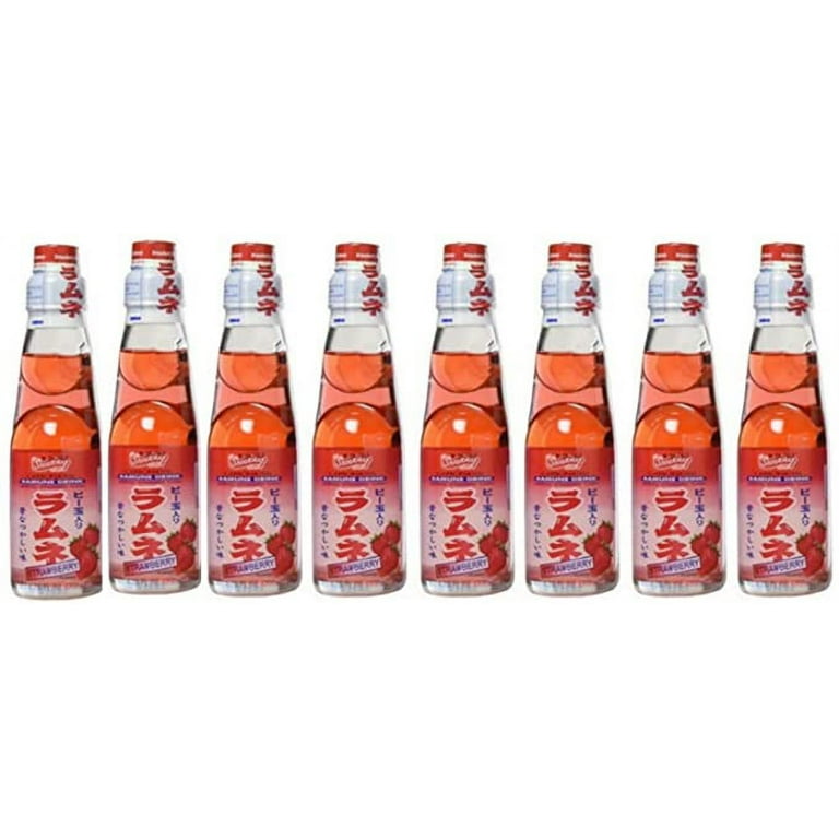 Shirakiku RAMUNE Japanese Soft Drink, 8 Unique Flavored Bottles