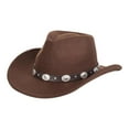 thumbnail image 1 of Sombrero de vaquero occidental, sombrero clásico versátil para disfraz, sombrero protector solar, sombrero de jazz para Café estilo B, 1 of 9