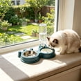 thumbnail image 6 of Tuvgenk 2-in-1 Cat & Dog Bowl Set with Automatic Water Dispenser & Food Tray Non-Slip Pet Feeder 10.63" Blue, 6 of 6