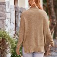 thumbnail image 5 of Lilgiuy Women's Fashion Casual Solid Color Knit Loose High Neck Long Sleeve Hollow Out Sweater Outwear, 5 of 5