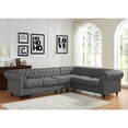 thumbnail image 2 of Uspridefurniture Durability Sophia Scroll Sectional Sofa with Wood Legs and High Density Foam, Grey, 2 of 5
