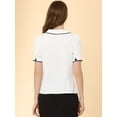 thumbnail image 3 of INSPIRE CHIC Blusa De Chifón Con Botones De Manga Corta Y Cuello Peter Pan Para Mujer Blanco XS, 3 of 5