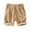 Khaki, variant on Men's Corduroy Shorts with Pockets - Drawstring Elastic Waist, for Spring/Summer Beach