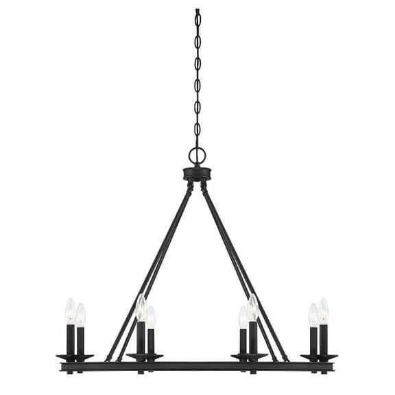 Traditional Eight Light Chandelier-Matte Black Finish Bailey Street Home 159-Bel-2893945
