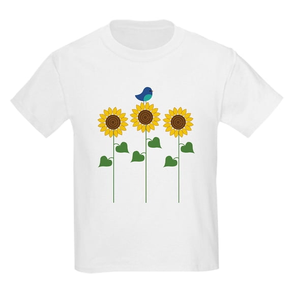 CafePress - Sunflower Garden Bird T Shirt - Light T-Shirt Kids XS-XL