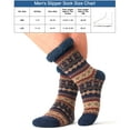 thumbnail image 4 of Cozylook Men's Fuzzy Slipper Socks Non-Slip Grips Warm Thermal Winter Socks Cozy Gifts Taupe/Navy LXL 11-14, 4 of 5