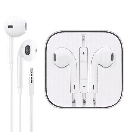 Earbuds with Remote and Mic and Remote Earbud Headphones White Compatible with all 3.5mm jack , Samsung ,iPhone with Microphone