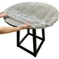 thumbnail image 1 of yeacher Nappe Ronde Transparente en PVC avec Cordon de Serrage - 48R (Convient aux Tables de 36-44 Pouces), 1 of 7