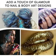 Nail Glitter - Hollographic White Fine Glitter in Jar - 4 Oz Glitter for Crafts - Glitter for Slime - Face Glitter - Candle Glitter - Body Glitter