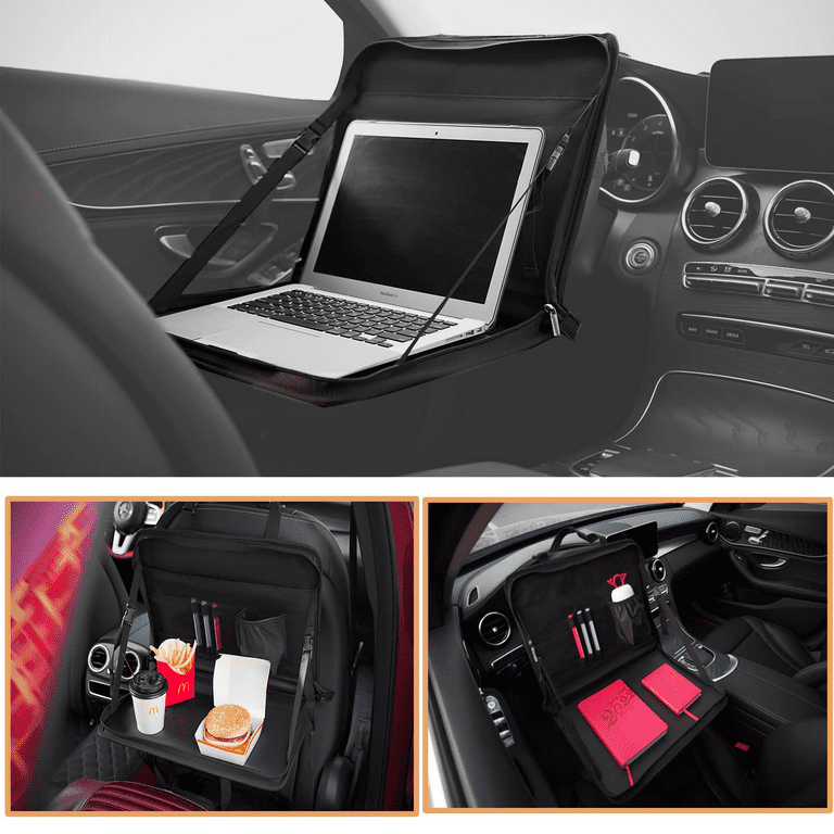 3 in 1 Steering Wheel Eating Tray(16.34''*11.8''), Car Back Seat Laptop  Desk, Multifunctional Car Office Bag, Car Work Table for Writing, Car  Organizer for Kids, Commuters, Family