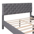 thumbnail image 5 of Upholstered Linen Platform Bed, Full Size, Gray, 5 of 9