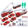 VT ZZ Fire Rescue Dept Mini Diecast Childrens Kids Toy Vehicle Playset w/ Variety of Vehicles, Accessories